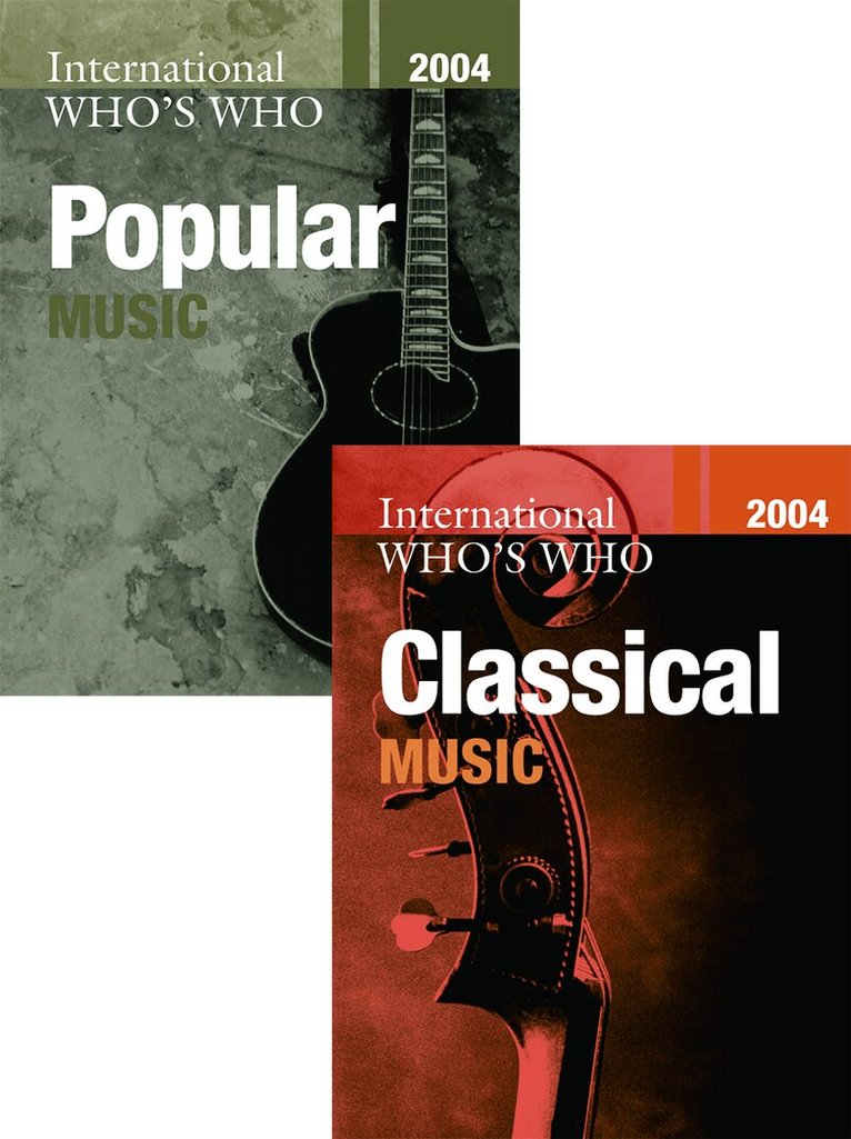 Europa Publications - International Who's Who in Classical Music/Popular Music 2004 Set, Övrigt