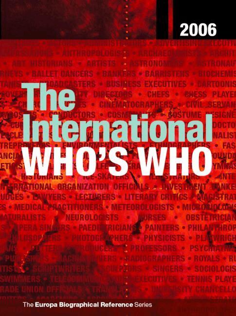 Europa Publications - International Who's Who 2006, Inbunden. Tillgänglighet: Tillfälligt slut
