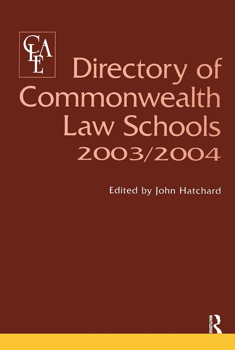 John Hatchard - Directory of Commonwealth Law Schools 2003-2004, Häftad. Tillgänglighet: Lägg i varukorg