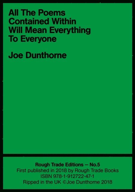 Joe Dunthorne - All The Poems Contained Within Will Mean Everything To Everyone, E-bok. Tillgänglighet: Lägg i varukorg
