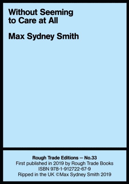 Max Sydney Smith - Without Seeming To Care At All, E-bok