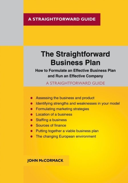 John McCormack - Straightforward Business Plan, E-bok