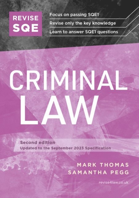 Samantha Pegg, Mark Thomas - Revise SQE Criminal Law, E-bok