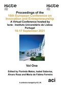 ECIE 2021-Proceedings of the 16th European Conference on Innovation and Entrepreneurship VOL 1