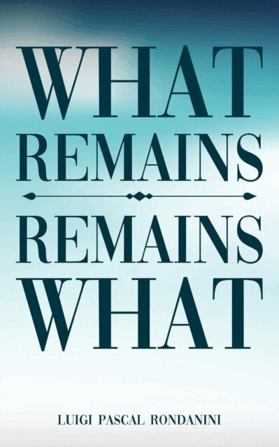 Luigi Pascal Rondanini - What Remains / Remains What, E-bok