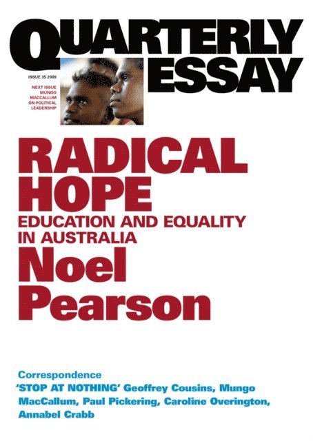 Noel Pearson - Quarterly Essay 35 Radical Hope, E-bok
