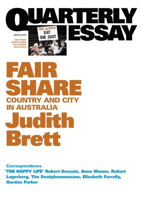 Judith Brett - Quarterly Essay 42 Fair Share, E-bok