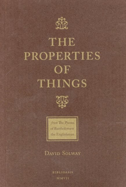 David Solway - Properties of Things, E-bok