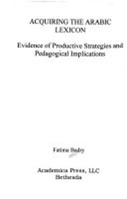 Fatima Badry - Acquiring the Arabic Lexicon, Inbunden. Tillgänglighet: Tillfälligt slut
