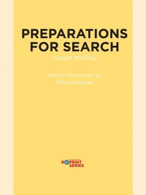 Joseph McElroy - Preparations for Search, E-bok