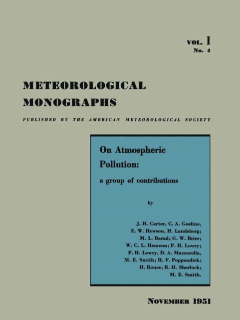 J CARTER - On Atmospheric Pollution, E-bok