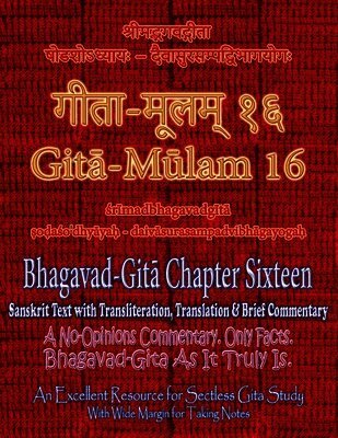 Adarsh Saxena, Vijay Kumar - Gita Mulam 16 - Bhagavad Gita Chapter Sixteen, Häftad