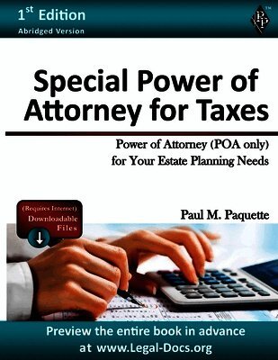 Paul Paquette - Special Power of Attorney for Taxes, Häftad