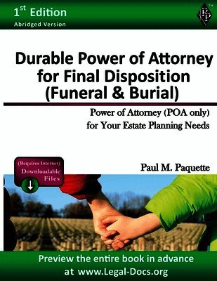 Paul Paquette - Durable Power of Attorney for Final Disposition, Häftad