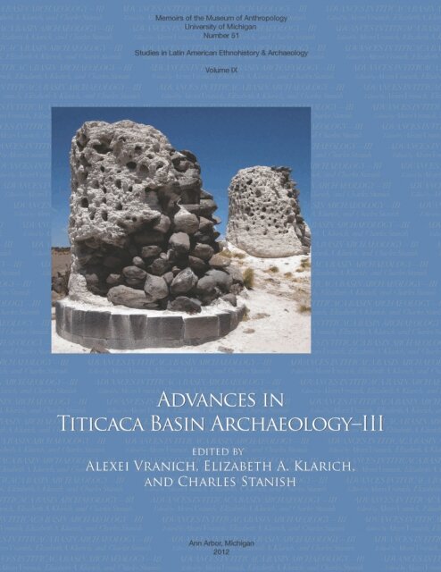 Charles Stanish, Elizabeth A. Klarich, Alexei Vranich - Advances in Titicaca Basin Archaeology-III, E-bok