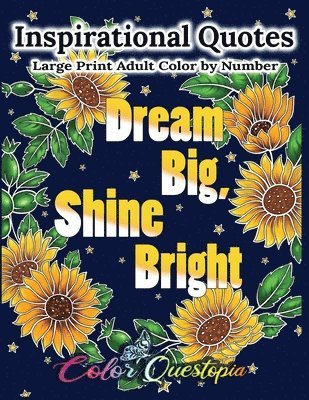 Color Questopia - Inspirational Quotes Large Print Adult Color by Number - Dream Big, Shine Bright, Häftad. Tillgänglighet: Lägg i varukorg