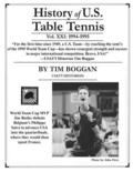 History of U.S. Table Tennis, Volume 21