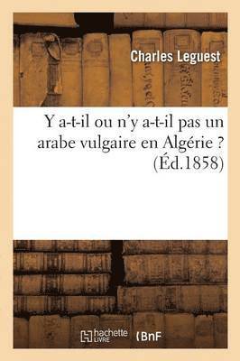 Y A-T-Il Ou n'y A-T-Il Pas Un Arabe Vulgaire En Algérie ?