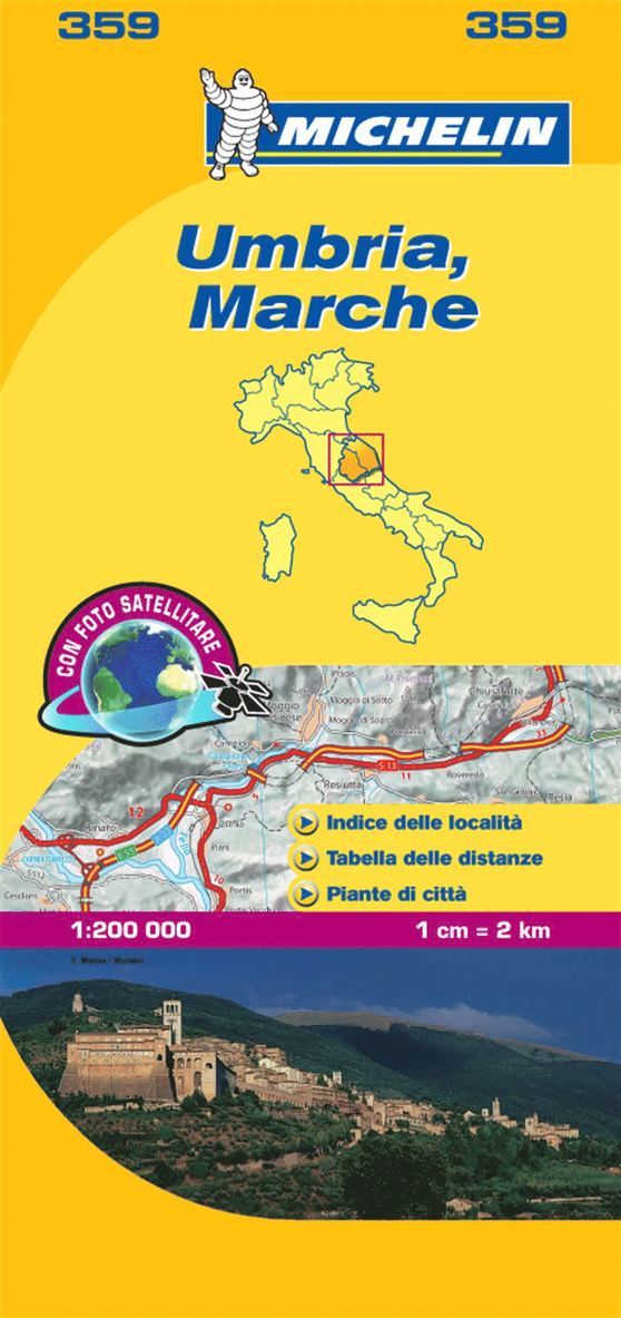 Marche Umbria Michelin 359 delkarta Italien : 1:200000, Övrigt