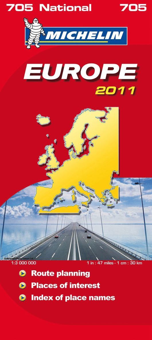 Europa 2011 Michelin 705 karta : 1:3milj, Övrigt