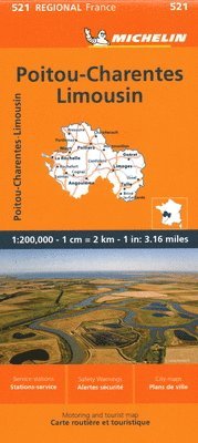 Poitou-Charentes - Michelin Regional Map 521 av Michelin