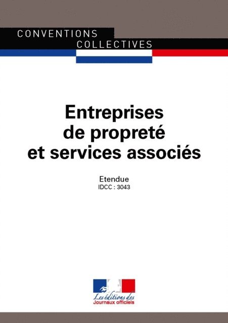Journaux officiels - Entreprises de propreté et services associés, E-bok