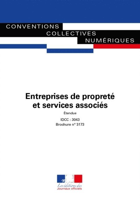 Journaux officiels - Entreprises de propreté et services associés, E-bok