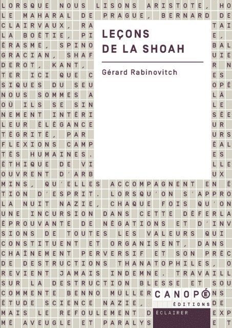 Gerard Rabinovitch - Leçons de la Shoah, E-bok