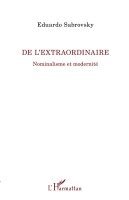 Sabrovsky Eduardo - De l'extraordinaire, Häftad