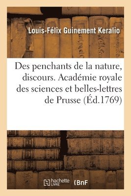 Des penchants de la nature, discours