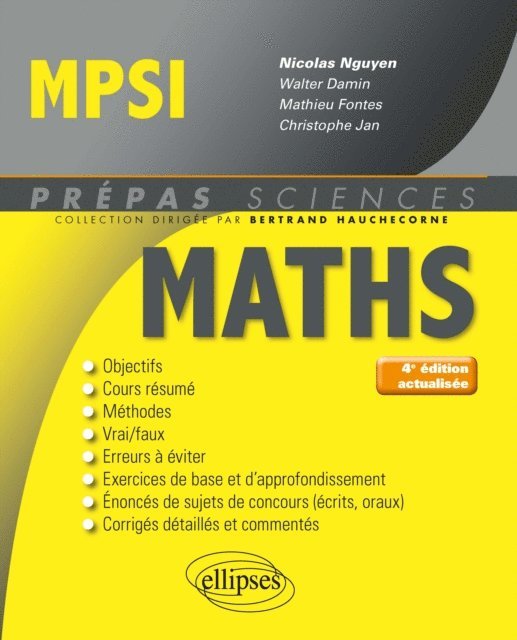 NGUYEN - Mathématiques MPSI - 4e édition actualisée, E-bok. Tillgänglighet: Lägg i varukorg