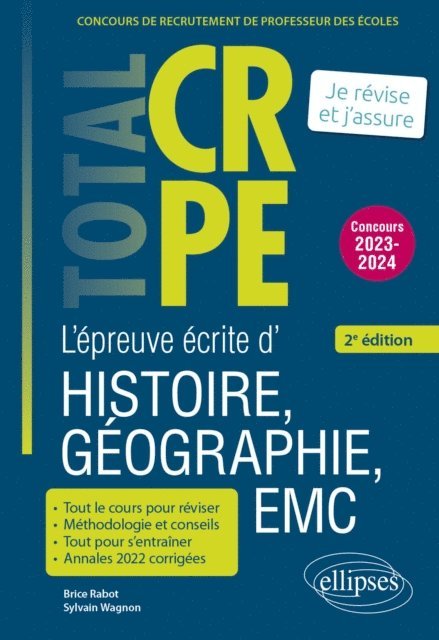 Brice Rabot, Sylvain Wagnon - Réussir l'épreuve écrite d'histoire, géographie, enseignement moral et civique - CRPE - Concours 2023-2024 - 2e édition, E-bok. Tillgänglighet: Lägg i varukorg