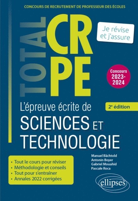 Pascale Roca, Gabriel Mouahid, Antonin Boyer, Manuel Bachtold - Réussir l'épreuve écrite de sciences et technologie - CRPE - Concours 2023-2024 - 2e édition, E-bok. Tillgänglighet: Lägg i varukorg