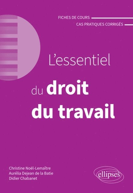 Aurelia Dejean de La Batie, Christine Noel-Lemaitre, Didier Chabanet - L'essentiel du droit du travail, E-bok