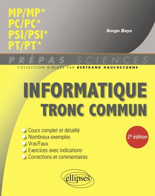 Serge Bays - Informatique tronc commun - MP/MP* - PC/PC* - PSI/PSI* - PT/PT*, E-bok. Tillgänglighet: Lägg i varukorg