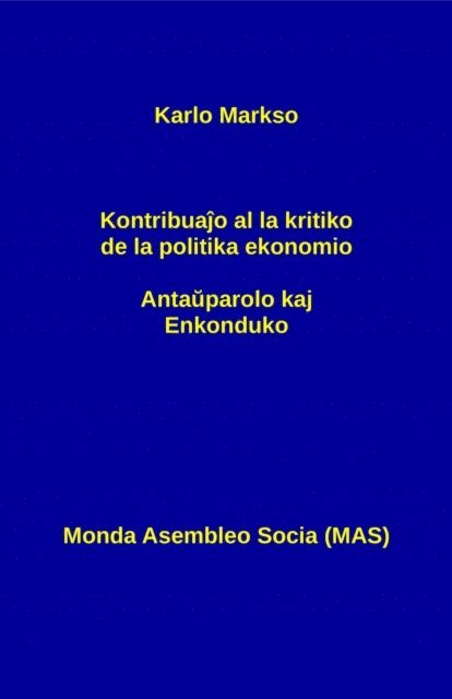 Karlo Markso - Kontribuaĵo al la kritiko de la politika ekonomio, E-bok