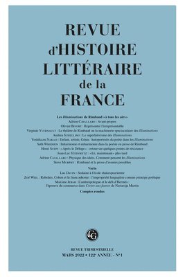 Emmanuel Bury - Revue d'Histoire Litteraire de la France. 1-2022, 122e Annee, N 1, Häftad