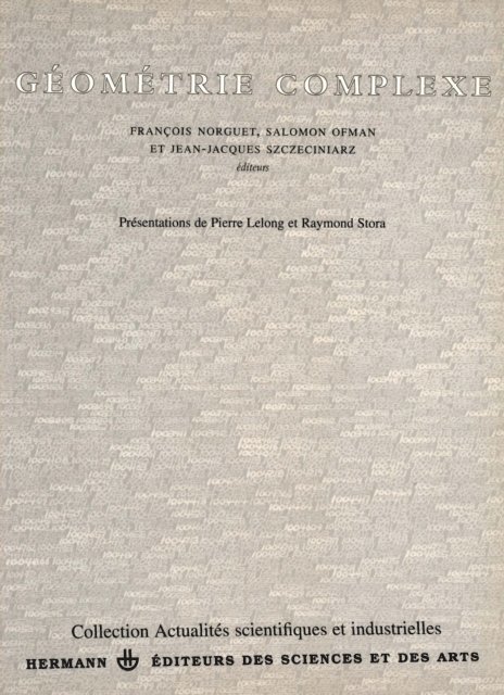 Francois Norguet - Géométrie complexe. Tome I, E-bok