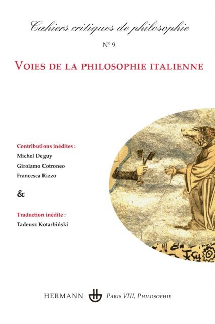Bruno Cany - Cahiers critiques de Philosophie n°9 : Voies de la philosophie italienne, E-bok