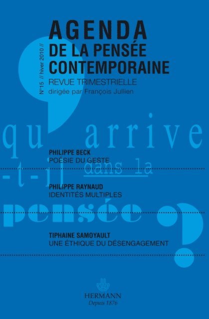 Francois Jullien - Agenda de la pensée contemporaine, n°15, E-bok