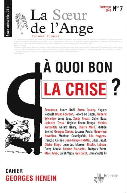 Jean-luc Moreau, Michel Host - La Sœur de l'Ange n°7 : À quoi bon la crise ?, E-bok. Tillgänglighet: Lägg i varukorg