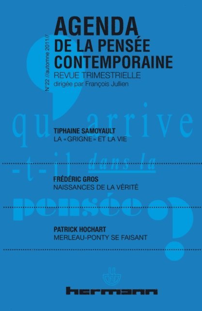 Francois Jullien - Agenda de la Pensée contemporaine, n°22, E-bok