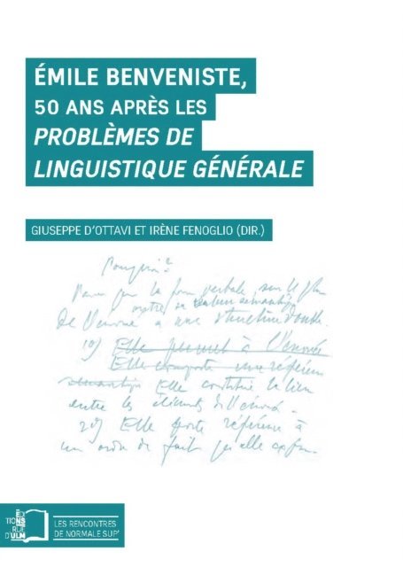 Giuseppe D'Ottavi, Irene Fenoglio - Émile Benveniste, E-bok