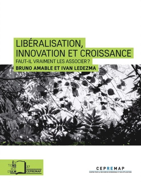 Ivan Ledezma, Bruno Amable - Libéralisation, innovation et croissance - Faut-il vraiment les associer ?, E-bok