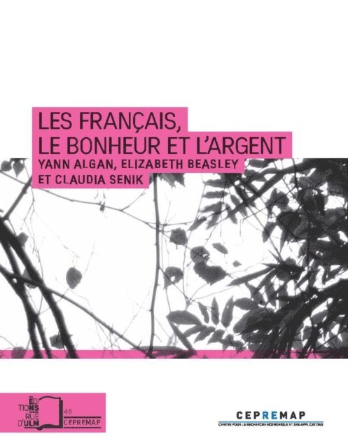 Elisabeth Beasley, Claudia Senik, Yann Algan - Les Français, le bonheur et l'argent, E-bok