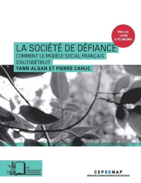 Pierre Cahuc, Yann Algan - La Société de défiance, E-bok