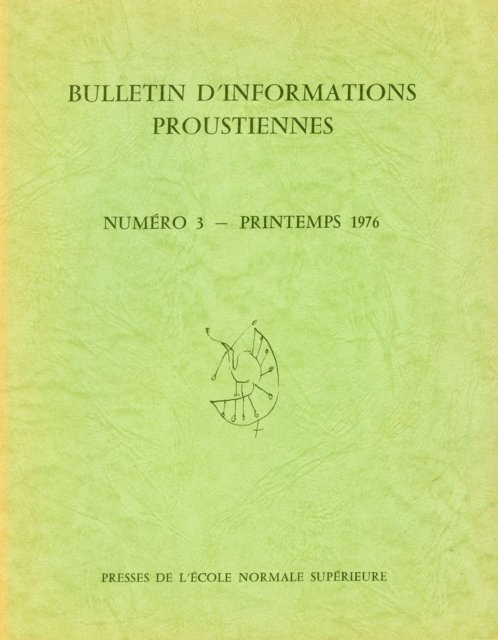 Jean Bousquet - Bulletin d'informations proustiennes n° 3, E-bok