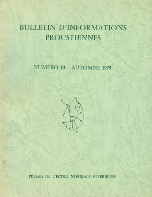 Jean Bousquet - Bulletin d'informations proustiennes n° 10, E-bok