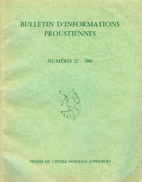 Jean Bousquet - Bulletin d'informations proustiennes n° 12, E-bok