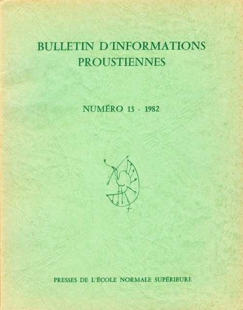 Jean Bousquet - Bulletin d'informations proustiennes n° 13, E-bok